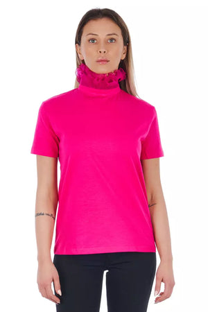Frankie Morello Baumwoll-Damentop mit V-Ausschnitt in Multicolor