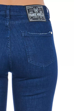 Frankie Morello Blaue Baumwoll-Röhrenjeans für Damen