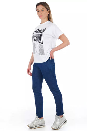 Frankie Morello Blaue Baumwoll-Röhrenjeans für Damen