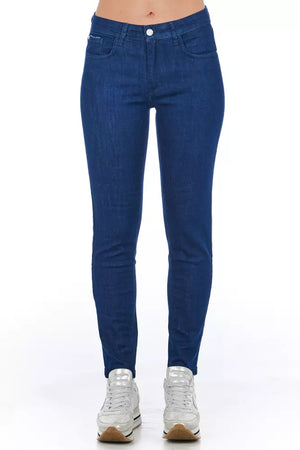 Frankie Morello Blaue Baumwoll-Röhrenjeans für Damen
