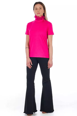 Frankie Morello Baumwoll-Damentop mit V-Ausschnitt in Multicolor