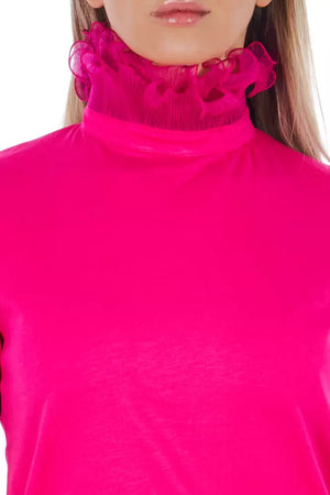 Frankie Morello Baumwoll-Damentop mit V-Ausschnitt in Multicolor