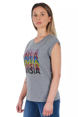 Frankie Morello Graues Baumwoll-T-Shirt