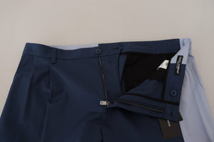 Dolce & Gabbana Blaue Baumwolle Straight Fit Hose