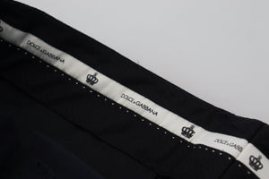Dolce & Gabbana Schmale formelle Hose aus schwarzer Wolle