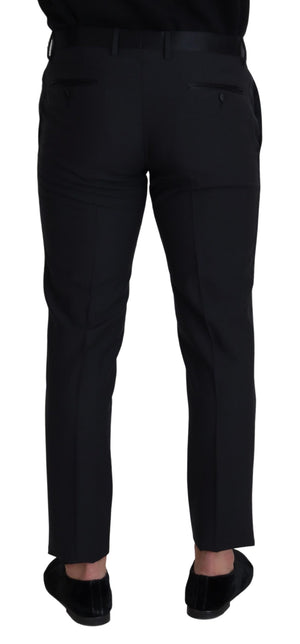 Dolce & Gabbana Schwarze Wolle Herren Formal Hosen