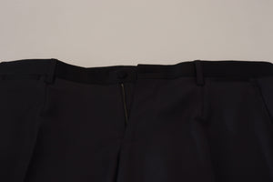 Dolce & Gabbana Schwarze Wolle Herren Formal Hosen
