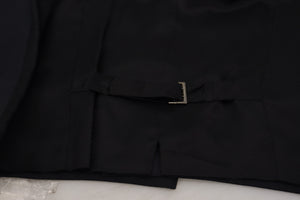 Dolce & Gabbana Schwarze Stretchweste aus Wolle Formelle Weste