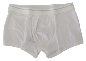 Dolce & Gabbana Weiße Baumwollmischung Regular Boxer Unterwäsche