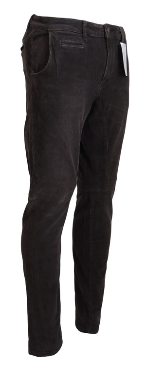 Acht Braun Baumwolle Straight Fit Herren Freizeithosen