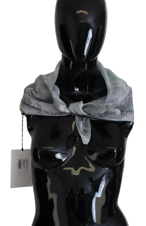 Costume National Grauer Print-Schal Foulard Markenschal