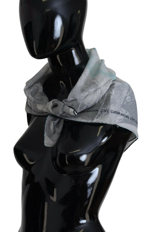 Costume National Grauer Print-Schal Foulard Markenschal