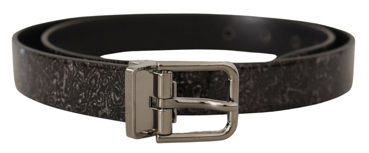 Dolce & Gabbana Schwarzer Goccia Glitter Lackleder Schnalle Vernice Gürtel