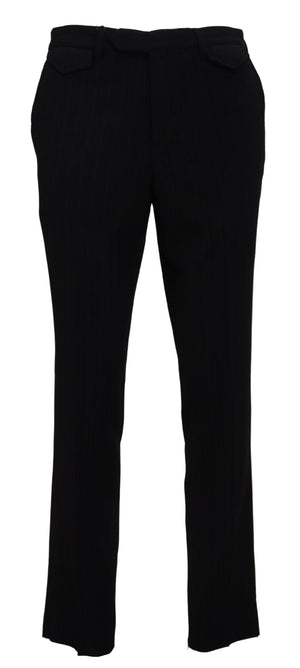 BENCIVENGA Schwarz Baumwolle Straight Fit Herren Formal Hosen