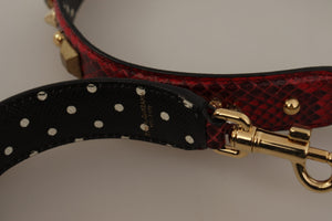 Dolce & Gabbana Rotes Pythonleder mit Kristallen Beidseitig tragbarer Schulterriemen