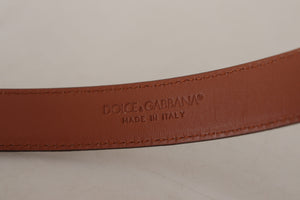 Dolce & Gabbana Brauner Gürtel mit Leopardenprägung und Lederschnalle