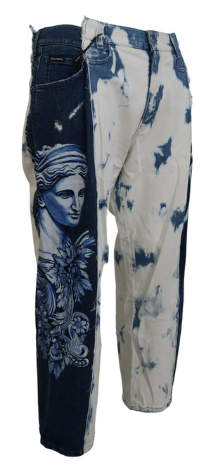 Dolce & Gabbana Blaue Ceasar Denim-Baumwolljeans mit loser Passform