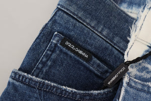 Dolce & Gabbana Blaue Ceasar Denim-Baumwolljeans mit loser Passform