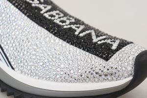Dolce & Gabbana Silber Strass Sorrento Turnschuhe Schuhe