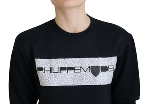 Philippe Model Schwarzer bedruckter Pullover mit langen Ärmeln