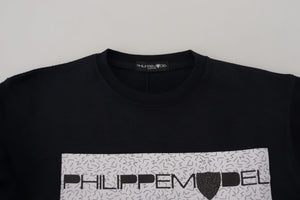 Philippe Model Schwarzer bedruckter Pullover mit langen Ärmeln