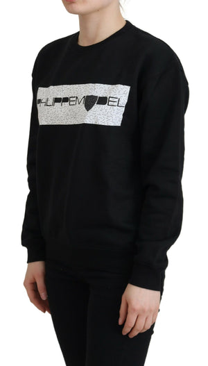 Philippe Model Schwarzer bedruckter Pullover mit langen Ärmeln