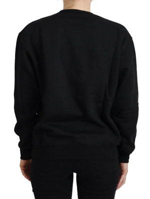 Philippe Model Schwarzer bedruckter Pullover mit langen Ärmeln