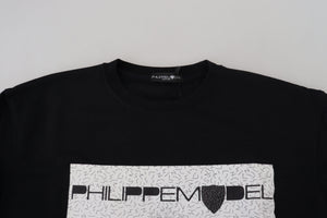 Philippe Model Schwarzer bedruckter Pullover mit langen Ärmeln
