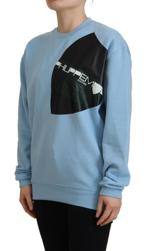 Philippe Model Hellblauer Pullover mit Logodruck und langen Ärmeln