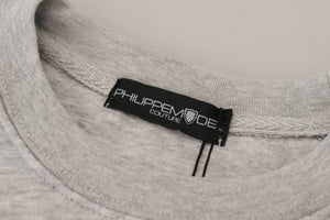 Philippe Model Grauer bedruckter Pullover mit langen Ärmeln Pullover