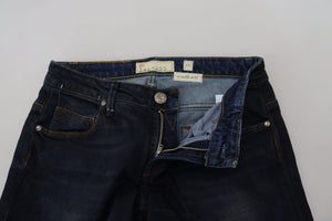 Acht Blaue Baumwolle Skinny niedrige Taille Frauen Casual Denim Jeans