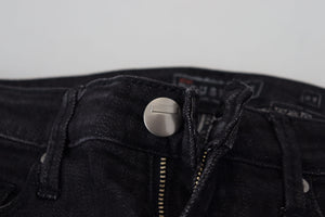 Acht Schwarze Baumwolle Slim Fit Damen Casual Denim Jeans