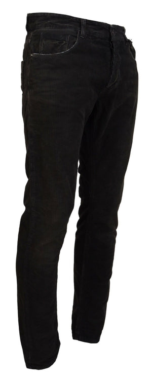 Costume National Grauer Baumwollcord Herren Freizeitjeans