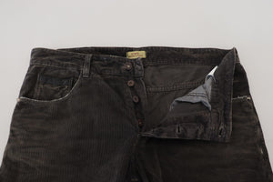 Costume National Grauer Baumwollcord Herren Freizeitjeans