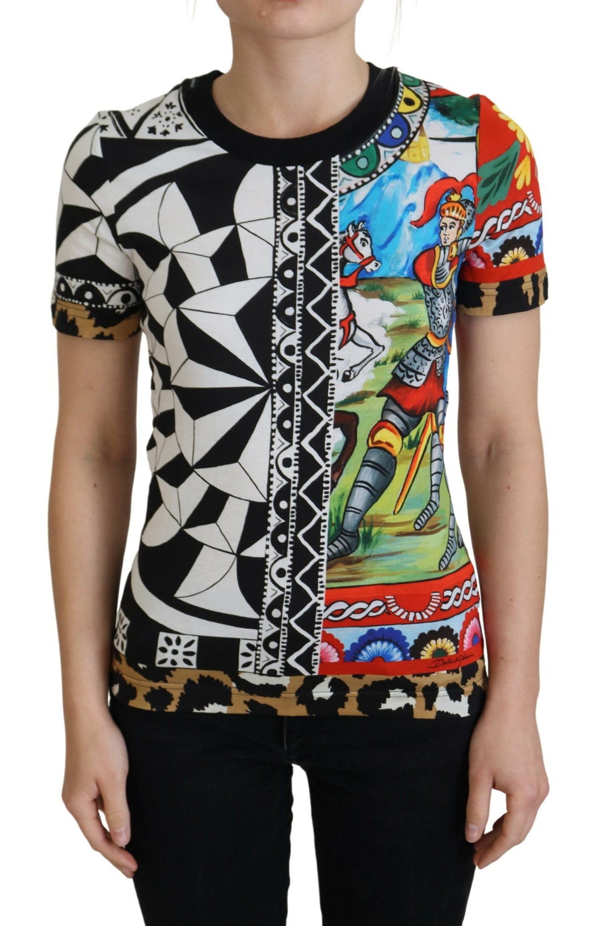 Dolce & Gabbana Mehrfarbig bedrucktes Frauen exklusives Shirt Top
