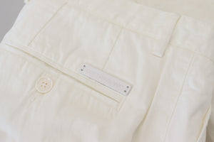 Dolce & Gabbana Weiße Skinny Chino-Hose aus Baumwolle