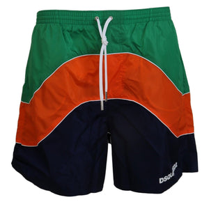 Dsquared² Multicolor Logo Print Herren Bademode Badehose kurz