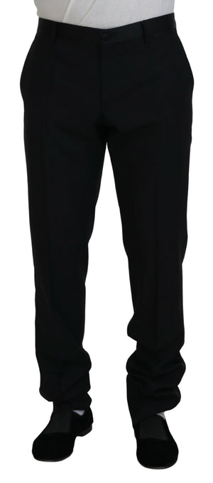 Dolce & Gabbana Schwarzes Kleid Wolle Seide Hose Hose