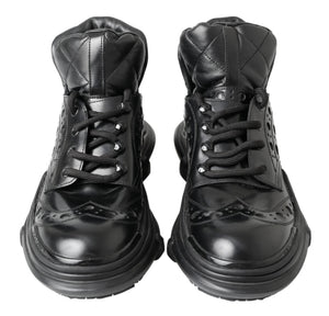 Dolce & Gabbana Schwarze Lederstiefel für die Freizeit
