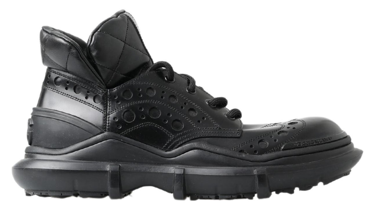 Dolce & Gabbana Schwarze Lederstiefel für die Freizeit