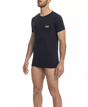 Cavalli Class "Blaues Baumwoll-T-Shirt für Herren"