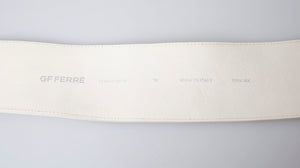 GF Ferre Breiter Gürtel aus gewachster Baumwolle in Off-White