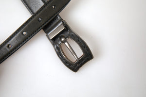 Ermanno Scervino Cintura-Gürtel aus schwarzem Leder mit Metallschnalle