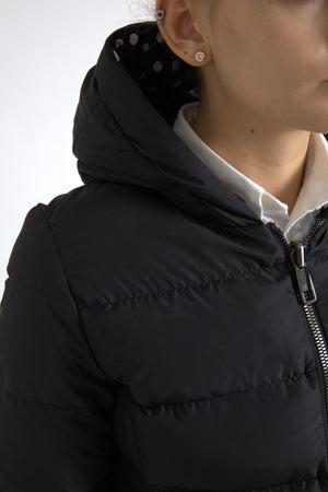 Dolce & Gabbana Schwarze Polyester-Wendejacke mit Kapuze