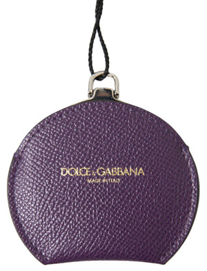 Dolce & Gabbana Lila Kalbsleder Runde Handspiegelhalterung