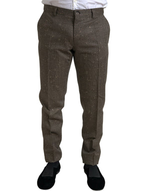 Dolce & Gabbana Braun Wolle Kleid Skinny Männer Hose Hose