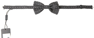 Dolce & Gabbana Schwarz Weiß Muster Einstellbare Hals Papillon Fliege