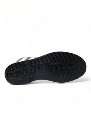 Dolce & Gabbana Schwarze kniehohe flache Gummistiefel Schuhe