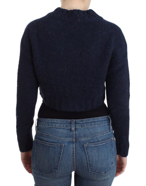 John Galliano Blaue Kurzstrickjacke