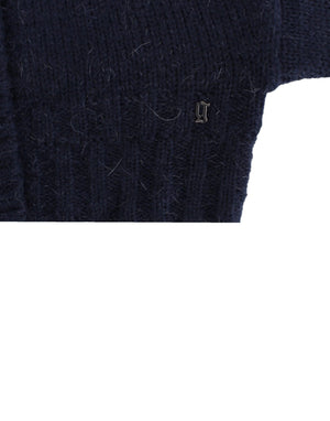 John Galliano Blaue Kurzstrickjacke